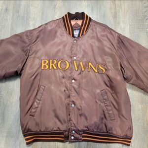 Vintage 90's NFL Game Day Men's Medium Cleveland Browns Snap Up Puffer Jacket